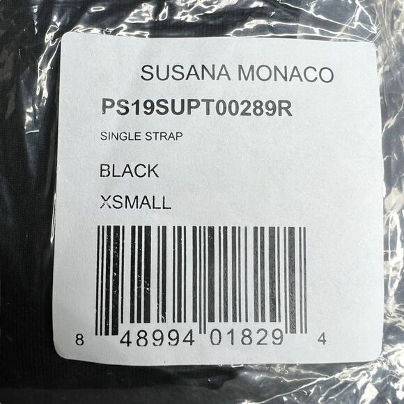 NEW Susana Monaco Single Strap Top in Black XSmall - Picture 8 of 10